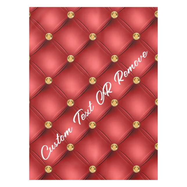 Mantel Personalizado Rojo Dorado Texto (Anverso)