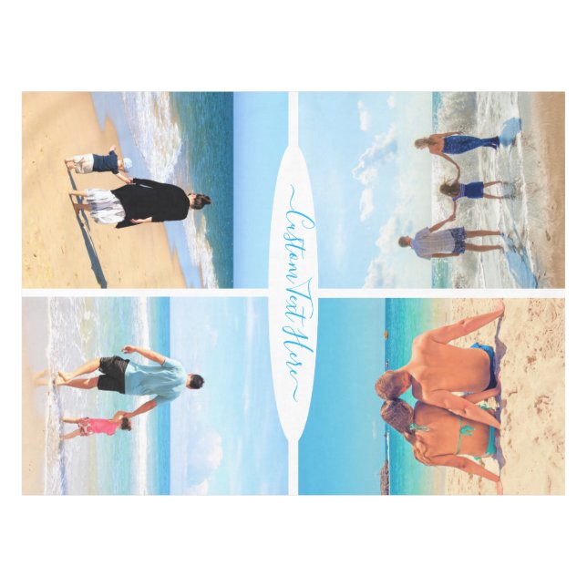 Mantel Personalizado Su Collage de fotos Tablecloth con t (Frente (Horizontal))