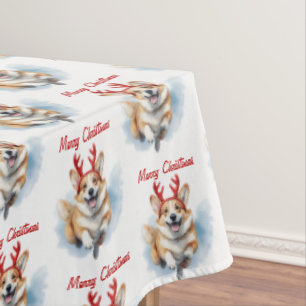 Mantel Personalizar a los Navidades Corgi con los renos