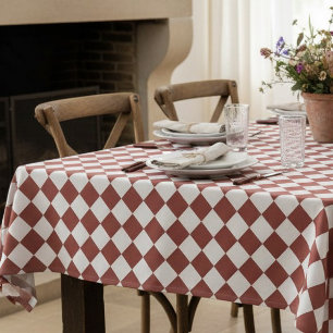Mantel Personalized Gingham Tablecloth, Wine Red 