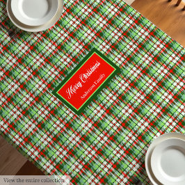 Mantel Personalized Holiday Tablecloth Elegant Red Green