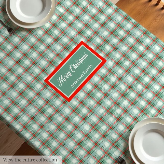 Mantel Personalized Tartan Tablecloth Elegant Holiday Gif (Personalized Tartan Tablecloth Elegant Holiday Gift)
