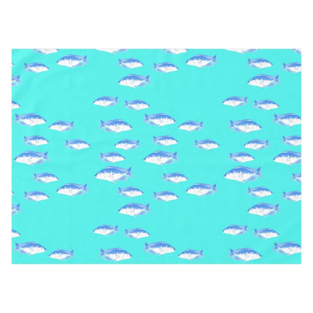 Mantel Pescado azul en turquesa (Frente (Horizontal))