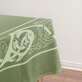 Mantel Pescado celta de Knotwork en verde
