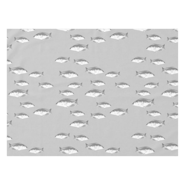 Mantel Pescado gris monocromo (Frente (Horizontal))