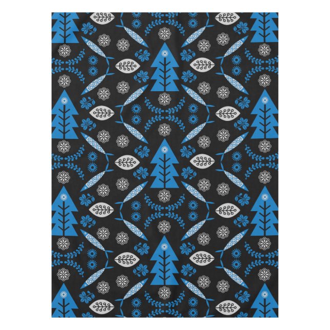 Mantel Pescado nórdico de arte folclórico (Anverso)