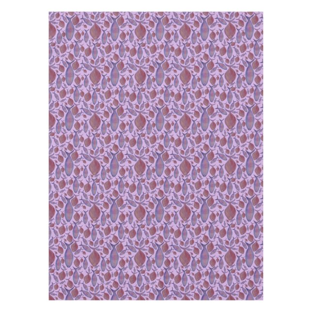 Mantel Pescado rosa y morado (Anverso)