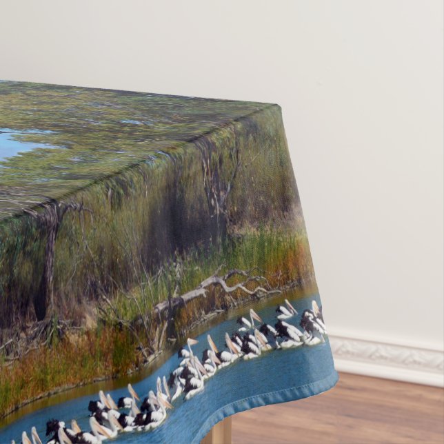 Mantel "Pescadores del río Murray: una reunión pelicana" (In Situ)