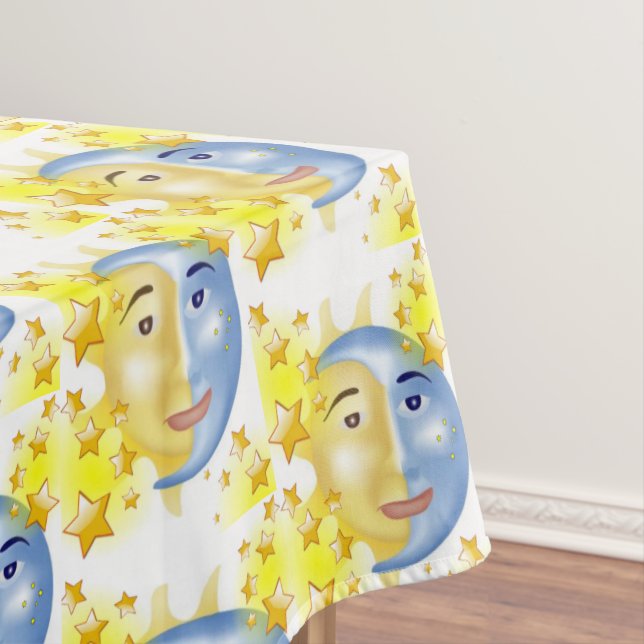 Mantel Pestaña Amarillo Sol Azul Luna Azul Estrellas Amar (In Situ)