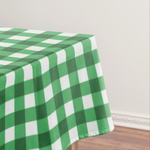 Mantel Pestaña de patrón de chequeos de Gingham verde rus