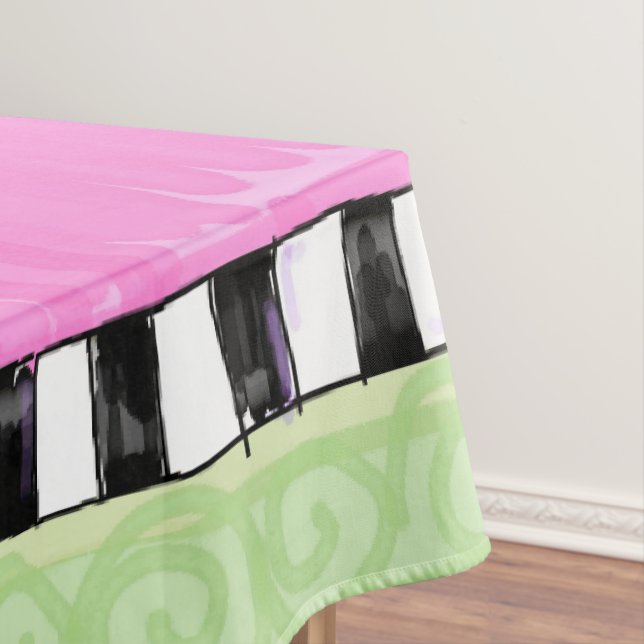 Mantel Pestaña Floral verde rosa (In Situ)