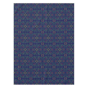 Mantel Pestaña geométrica azul