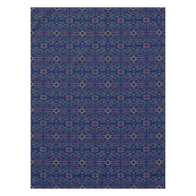 Mantel Pestaña geométrica azul oscuro (Anverso)
