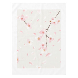 Mantel Pétalos de Flor de Cerezo que Caen Etéreos Rosa Su