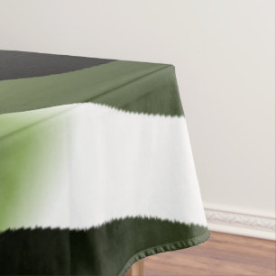 Mantel Pétalos de Hoja de Bosque Verde Blanco