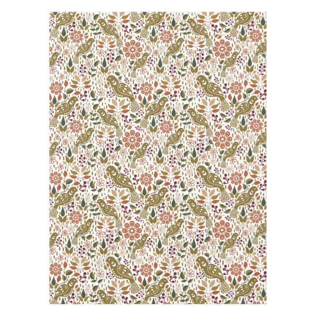 Mantel Pheasant Folk Art Tablecloth | Rustic Otumn Harve (Anverso)