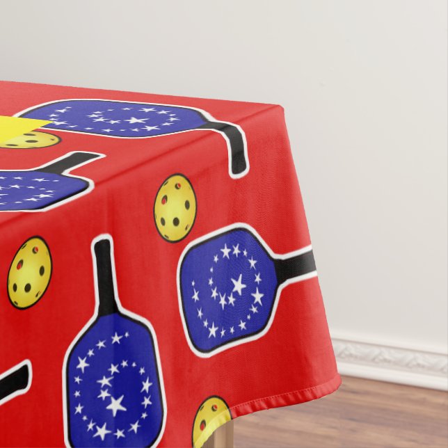 Mantel Pickleball Patriótico Bandera Roja Blanca Azul-Est (In Situ)