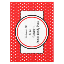Mantel Picnic Familiar Rojo Blanco Lunares