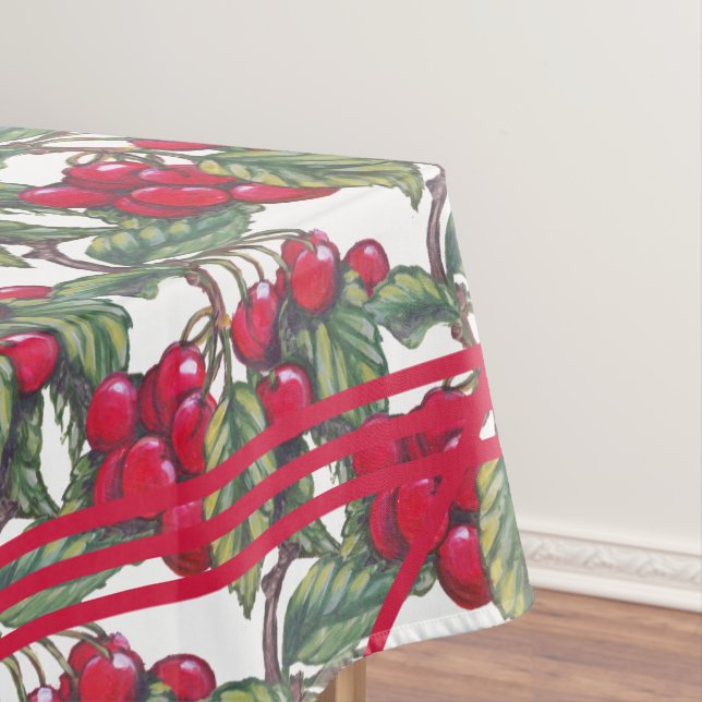 Mantel Picnic Vintage Red Cherry Fruit Pattern Kitchnic (In Situ)