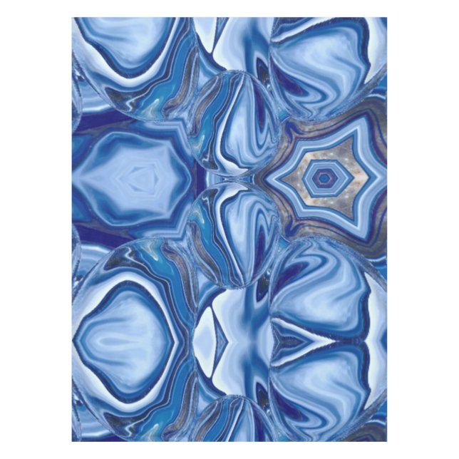 Mantel Piedra agosa de encaje azul (Anverso)