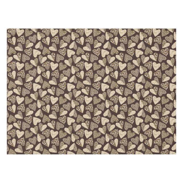 Mantel Piel animal con los corazones (Frente (Horizontal))