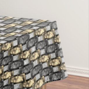 Mantel Piezas rectangulares doradas talladas y manchadas