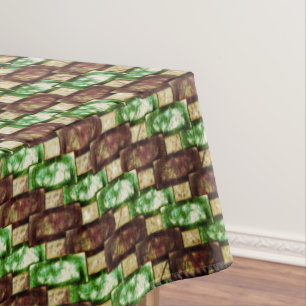Mantel Piezas rectangulares talladas y manchadas, verde m
