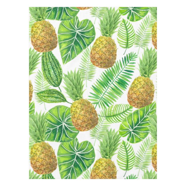 Mantel Piñas y hojas tropicales (Anverso)