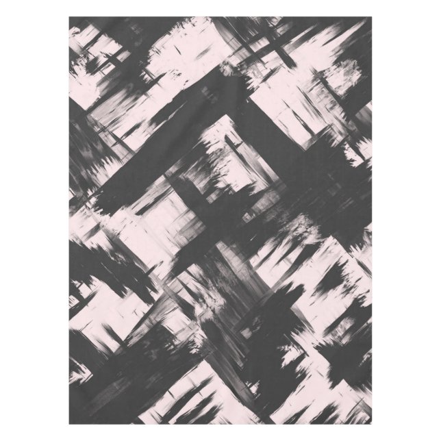 Mantel Pincel negro rosado de arte moderno Rubor (Anverso)