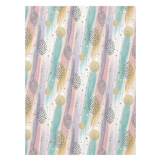 Mantel Pincel Pastel y Resumen Geométrico Oro (Anverso)