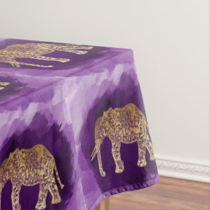 Mantel pincelada tribal de la púrpura del elefante del