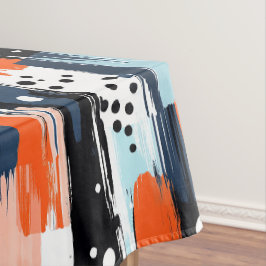 Mantel Pinceles de Naranja azul Patrón abstracto