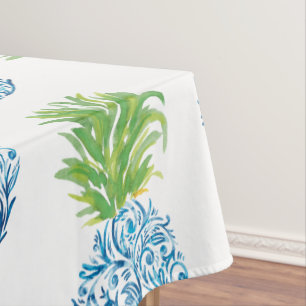 Mantel Pineapple Chinoiserie Blue White Preppy