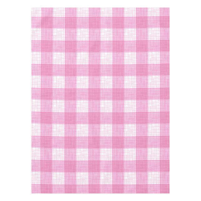 Mantel Pink and White Bold Checkered Plaid Design  (Anverso)