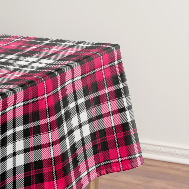 Mantel Pink Black White Plaid Tartan  (In Situ)
