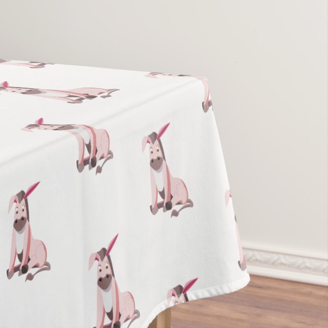 Mantel Pink Donkey Tablecloth (In Situ)