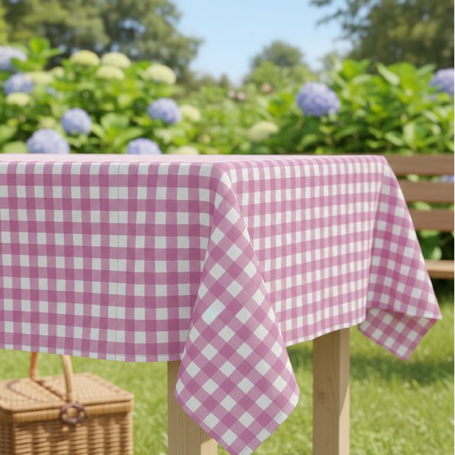 Mantel Pink Gingham Checkered Tablecloth for Parties (Subido por el creador)