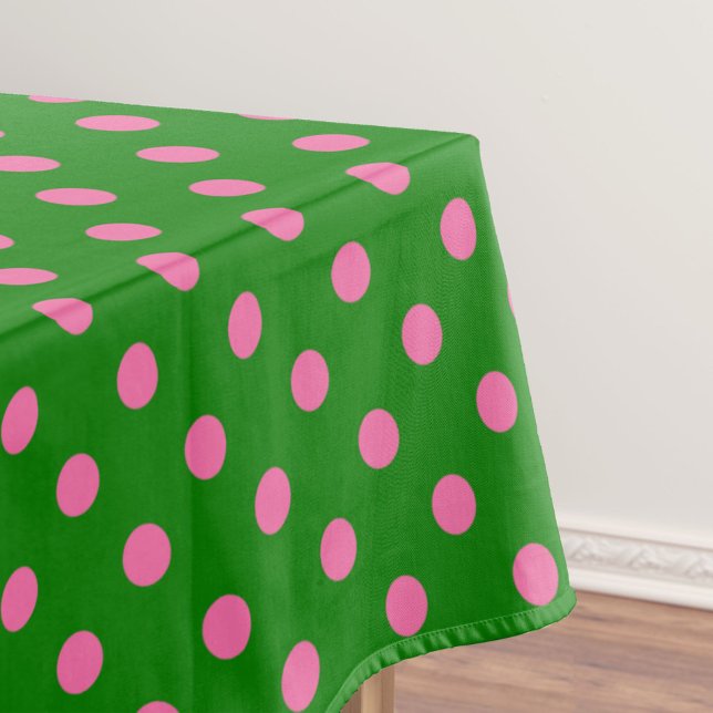Mantel Pink On Green Polka Dots Pattern Design  (Subido por el creador)