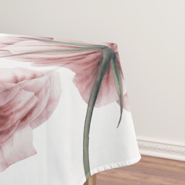 Mantel Pink Peony, hermoso, peonía pintada a mano, modern (In Situ)