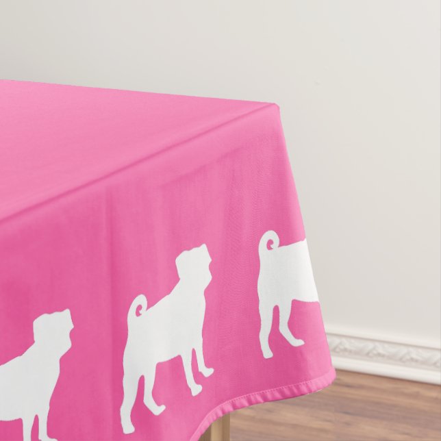Mantel Pink Pug Silhouette Puppy Baby Shower (In Situ)