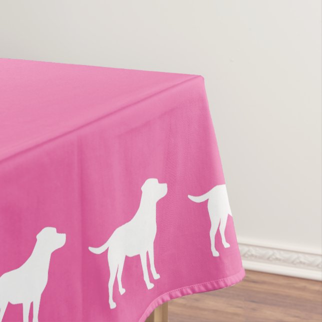 Mantel Pink SIlhouette Lab Dog Puppy Baby Shower (In Situ)