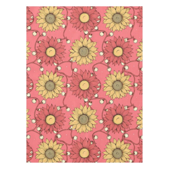 Mantel Pink Sunflowers Christmas (Anverso)