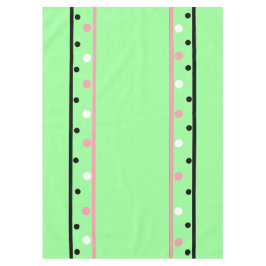Mantel Pink White Polka Dots Green