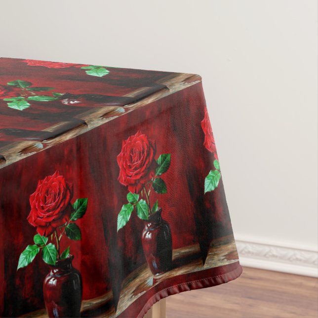 Mantel Pintura de flor de rosa roja (In Situ)