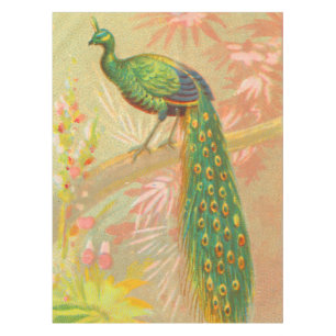 Mantel Pintura de pavo real y flores