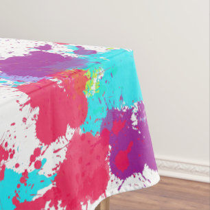 Mantel Pintura de salpicadura abstracta colorida, rojo y