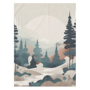 Mantel Pintura del paisaje forestal de Boho