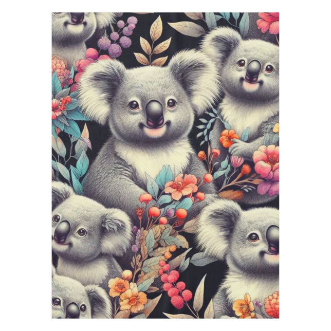 Mantel Pintura vintage de Cute Koala (Anverso)