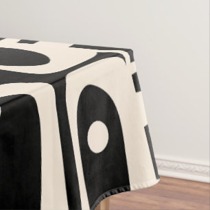 Mantel Piquet retro moderno de mediados de siglo negro y
