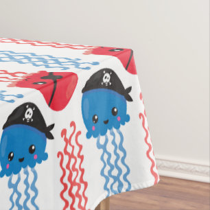 Mantel Pirate Jellyfish, Patrón de medusas, animales mari